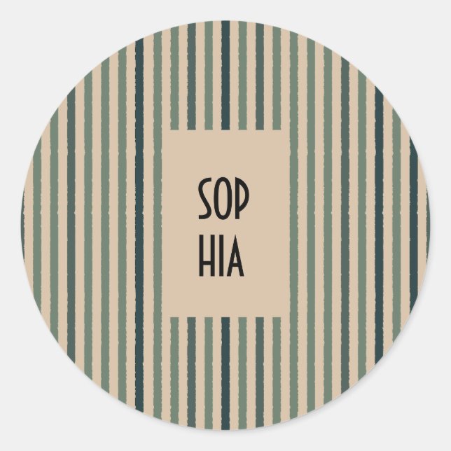 Pegatinas redondos de senderos Echo - Rayas verdes (Anverso)