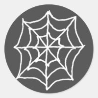 Pegatinas redondos de Spiderweb (gris oscuro y bla