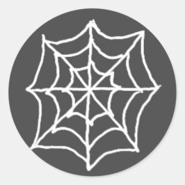 Pegatinas redondos de Spiderweb (gris oscuro y bla