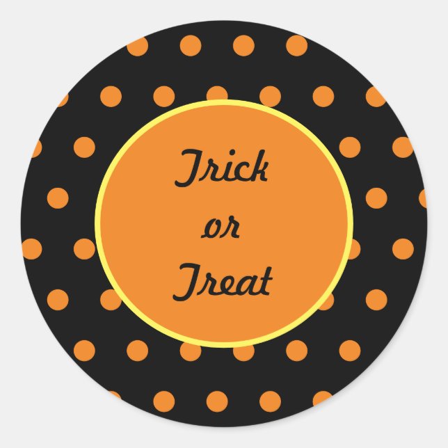 Pegatinas redondos de trucos o tratados (negro y N (Anverso)