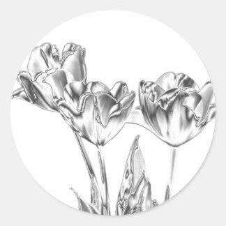 Pegatinas redondos de tulipán cromado
