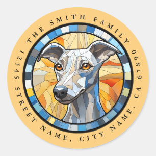 Pegatinas redondos de Whippet