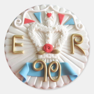 Pegatinas redondos del 90.o cumpleaños de la reina