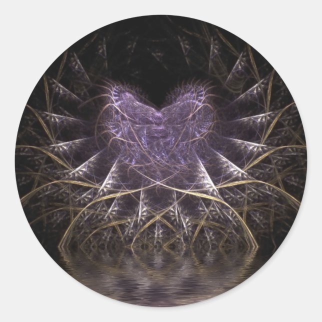 Pegatinas redondos del corazón morado (Anverso)