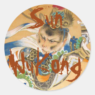 Pegatinas redondos del Monkey King Sun WuKong