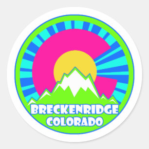 Pegatinas redondos del neón de Breckenridge Colora