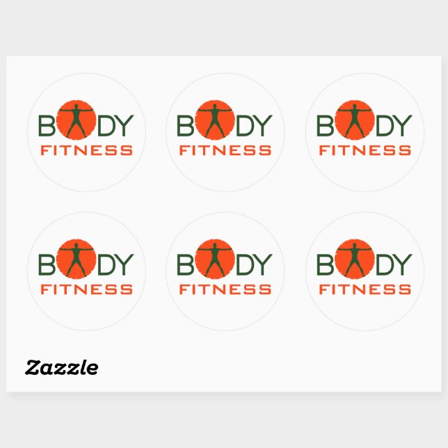 Pegatinas redondos del Personalizado de fitness de (Hoja)