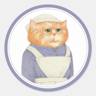 PEGATINAS redondos grandes COOK CAT