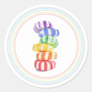 PEGATINAS redondos grandes de RAINBOW CANDY