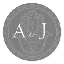 Pegatinas redondos Gray hamsa