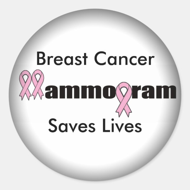 Pegatinas redondos - Mamografía sobre el cáncer de (Anverso)
