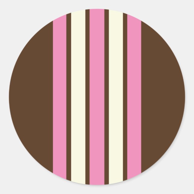 Pegatinas redondos napolitanos (marrón, rosa y cre (Anverso)