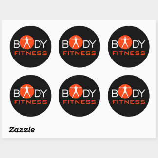 Pegatinas redondos negros Personalizado de fitness