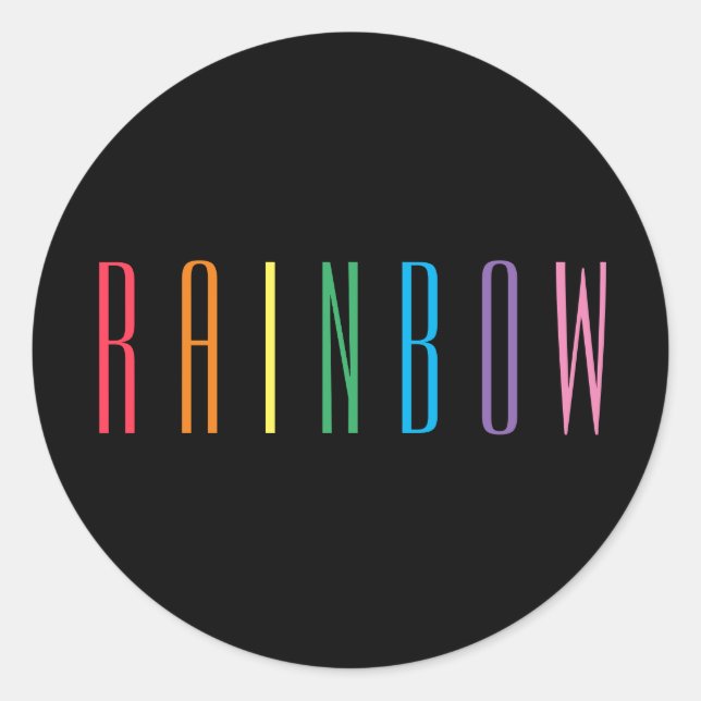 PEGATINAS redondos pequeños de RAINBOW / negro (Anverso)