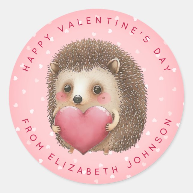 Pegatinas redondos personalizados de Valentine Hed (Anverso)
