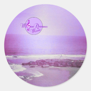 Pegatinas redondos Purple Ocean y Sky Classic
