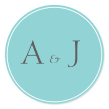 Pegatinas redondos verde azulados sólidos