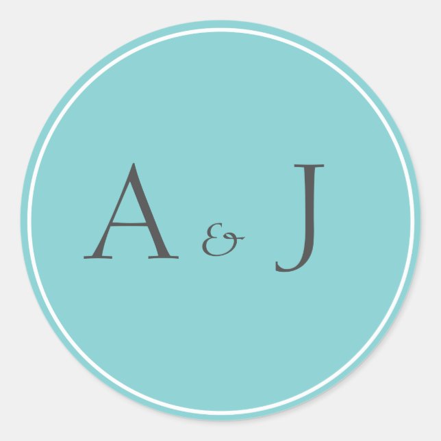 Pegatinas redondos verde azulados sólidos (Anverso)