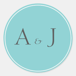 Pegatinas redondos verde azulados sólidos