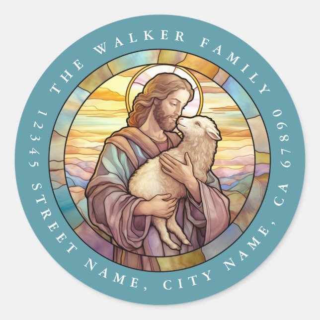 Pegatinas religiosos de la ronda de Jesús (Anverso)