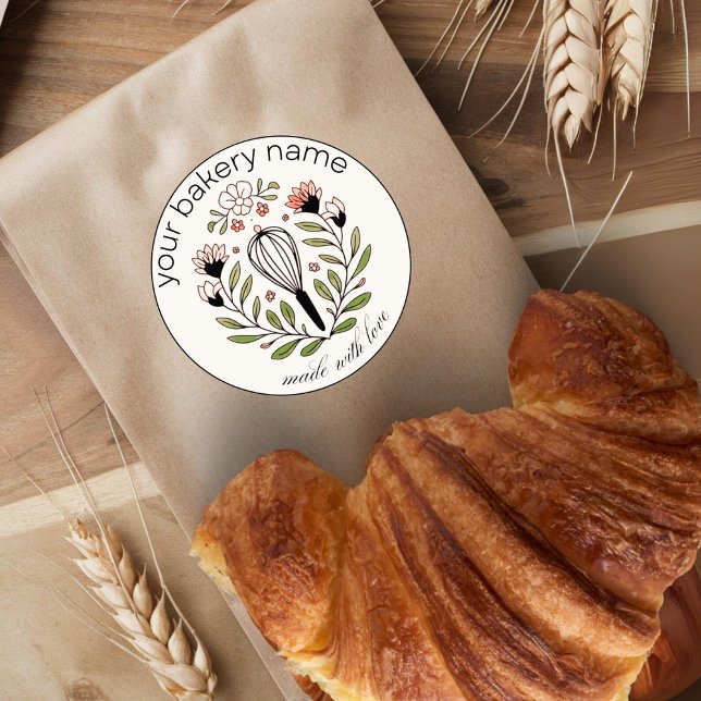 Pegatinas Retro Bakery Pastry Chef Round (Subido por el creador)