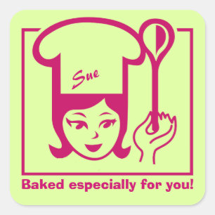Pegatinas retro de "Bakergirl" por productos hecho
