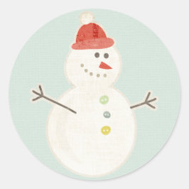 pegatinas retro de muñecos de nieve navidades