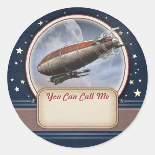 Pegatinas Retro Future Airship Name Tag