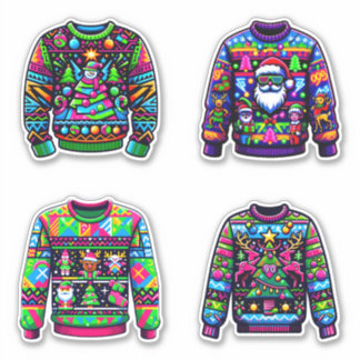 Pegatinas Retro Neon Holiday Sweater