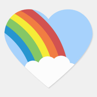 pegatinas Retro Rainbow Heart-Shaped de los años 8