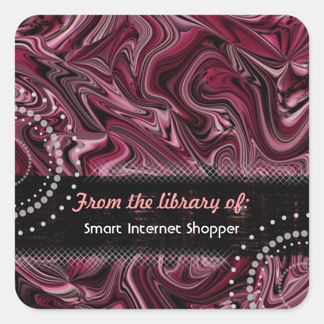 Pegatinas Retro Red Abstract Bookplate (Anverso)