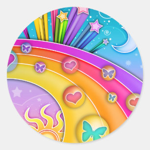 Pegatinas - Retro Sixties Pop Art Sky