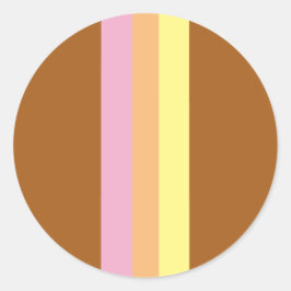 Pegatinas Retro Stripes Round (Naranja Multi)