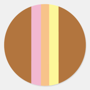 Pegatinas Retro Stripes Round (Naranja Multi)