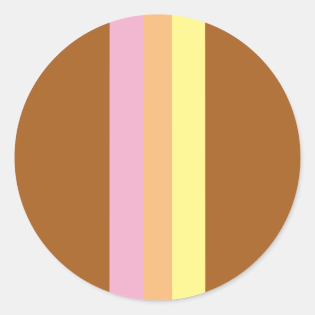 Pegatinas Retro Stripes Round (Naranja Multi) (Anverso)