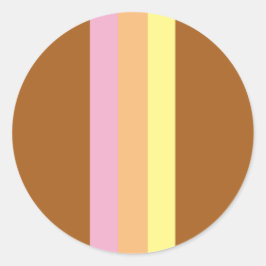 Pegatinas Retro Stripes Round (Naranja Multi)