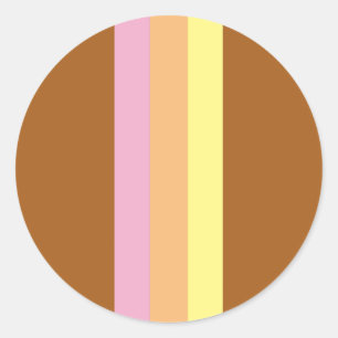 Pegatinas Retro Stripes Round (Naranja Multi)
