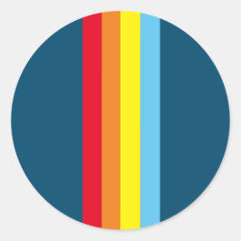 Pegatinas Retro Stripes Round (Navy Blue Multi)