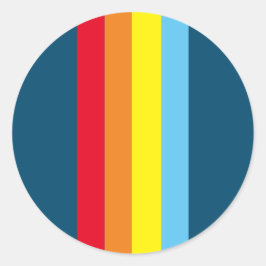 Pegatinas Retro Stripes Round (Navy Blue Multi)