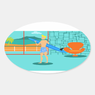 Pegatinas Retro Surfer Dude