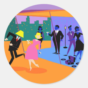 Pegatinas Retro Urban Rooftop Fiestas