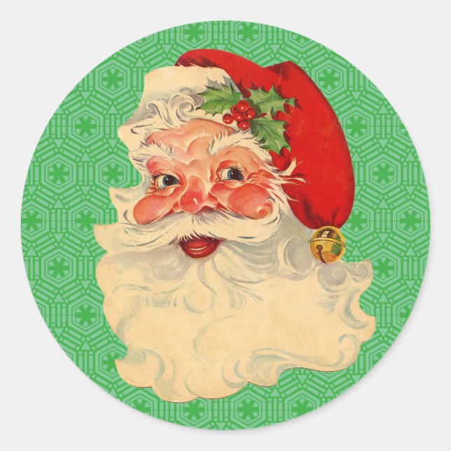 Pegatinas Retro Vintage Christmas Santa Claus Face (Anverso)