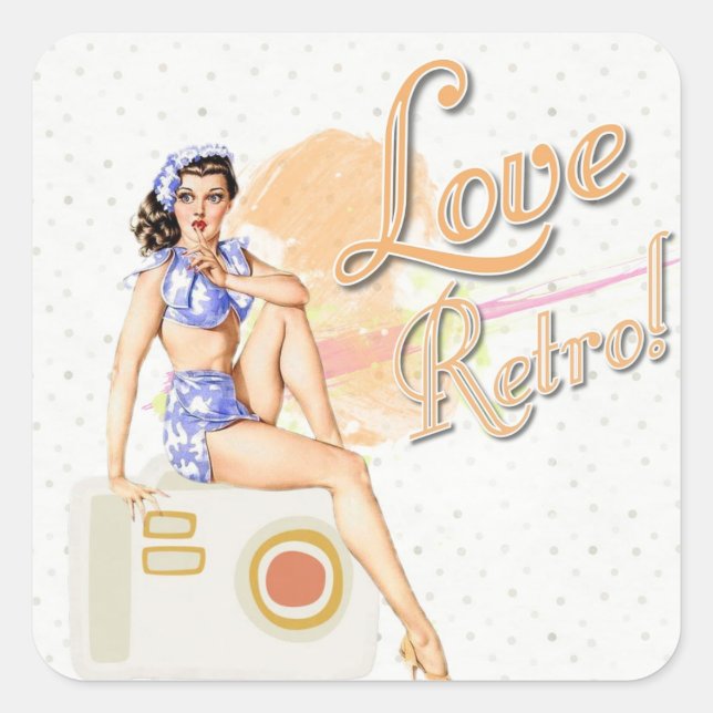 Pegatinas Retro Vintage Lady (Anverso)