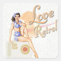 Pegatinas Retro Vintage Lady