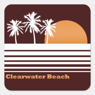 Pegatinas retros de la playa de Clearwater