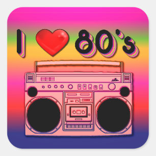Pegatinas retros de los años 80 de Boombox