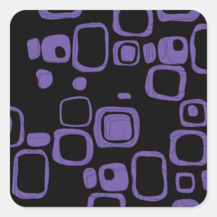 Pegatinas retros negros, púrpuras, violetas del