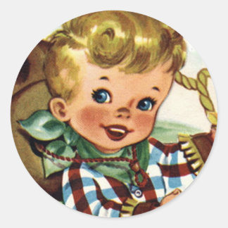 Pegatinas retros occidentales de la diversión del