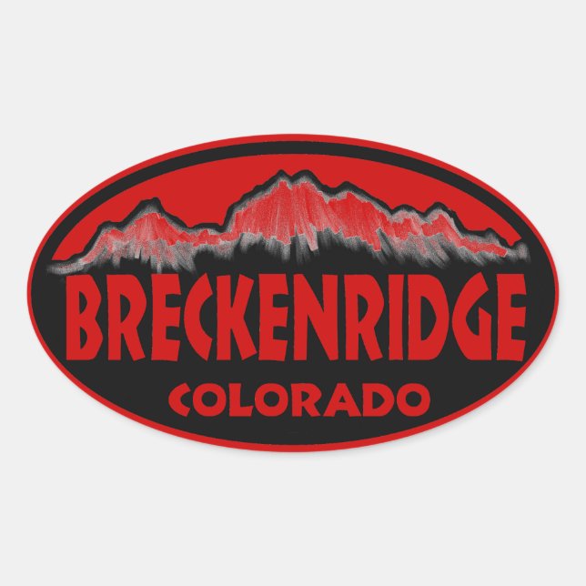 Pegatinas rojos de Breckenridge Colorado (Anverso)