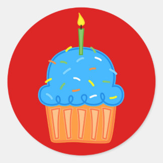 Pegatinas rojos de Cupcakes para Niños